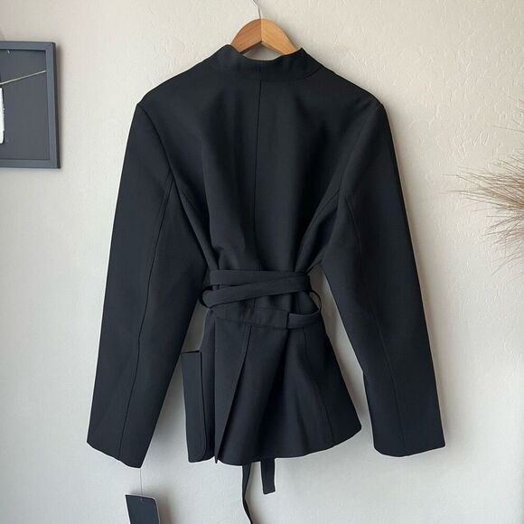 Tuckernuck Black Gracie Wrap Belted Patch Pocket Blazer Jacket Size XXXL NWT - Picture 6 of 8
